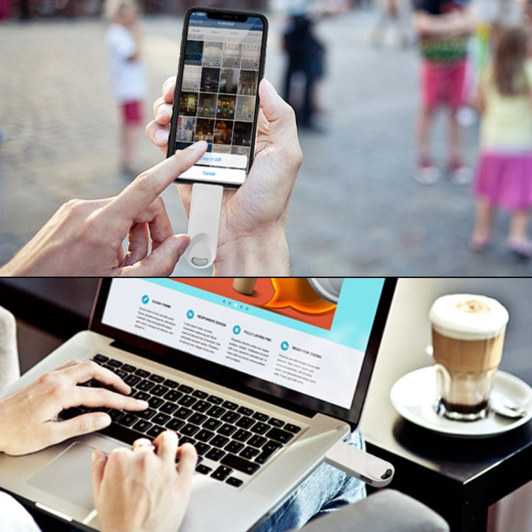 S29 3 in 1 32GB Micro USB + USB + 8 Pin Interface Metal Twister Flash Disk(Silver)