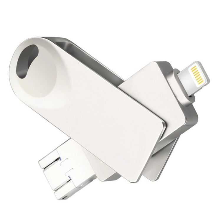 S29 3 in 1 64GB Micro USB + USB + 8 Pin Interface Metal Twister Flash Disk(Silver)