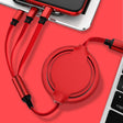 3.5A Liquid Silicone 3 in 1 USB to USB-C / Type-C + 8Pin + Micro USB Retractable Data Syn Charging Cable (Red) - Multifunction Cable by PMC TechLife | Online Shopping South Africa | PMC TechLife | Buy Now Pay Later Mobicred