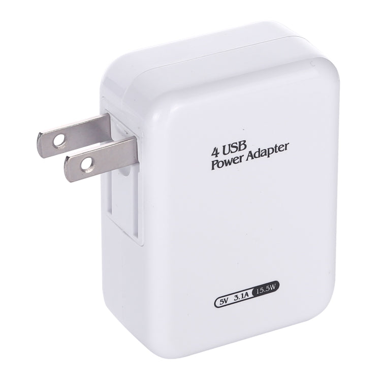 HT-CD03 15.5W 5V 3.1A 4-Port USB Wall Charger Travel Charger, US Plug