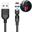 2m 2A Output USB to 8 Pin Nylon Braided Rotate Magnetic Charging Cable(Black) - Charging Cable & Head by PMC TechLife | Online Shopping South Africa | PMC TechLife | Buy Now Pay Later Mobicred