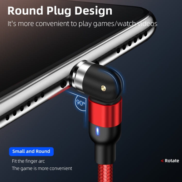 2m 2A Output USB to 8 Pin Nylon Braided Rotate Magnetic Charging Cable(Black)