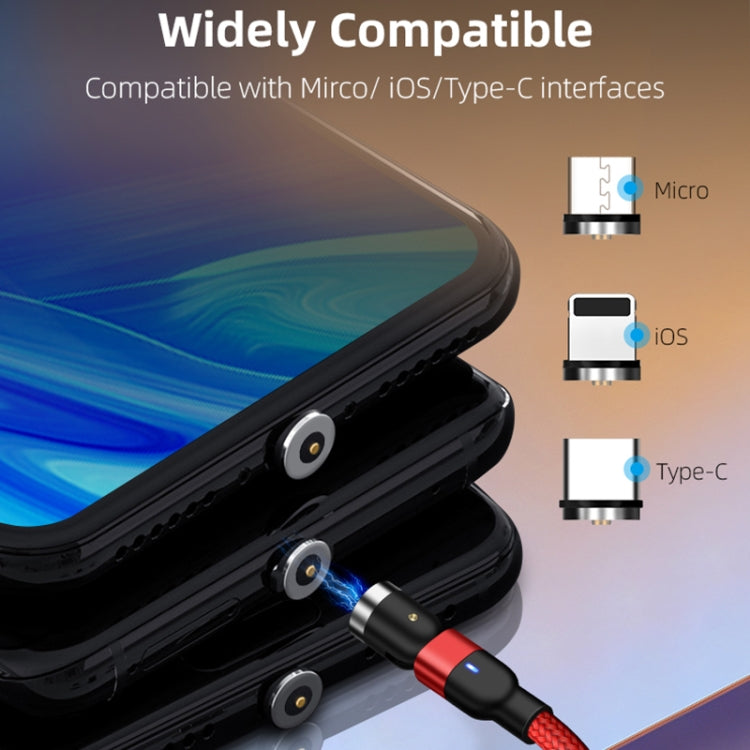 2m 2A Output USB to 8 Pin Nylon Braided Rotate Magnetic Charging Cable(Black)