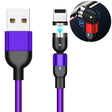 2m 2A Output USB to 8 Pin Nylon Braided Rotate Magnetic Charging Cable(Purple) - Charging Cable & Head by PMC TechLife | Online Shopping South Africa | PMC TechLife | Buy Now Pay Later Mobicred