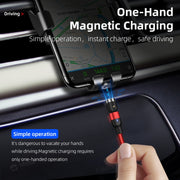 2m 2A Output USB to 8 Pin Nylon Braided Rotate Magnetic Charging Cable(Red)