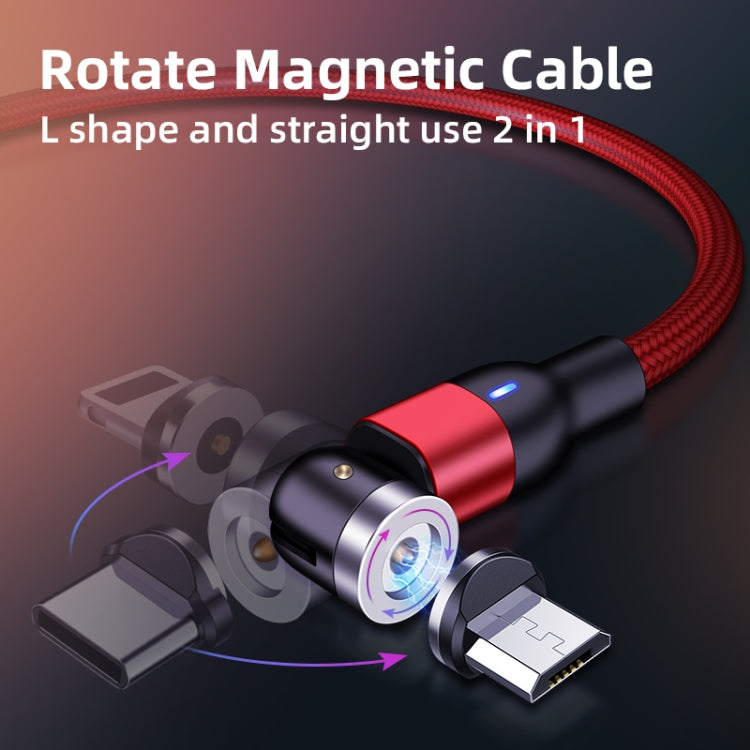 2m 2A Output USB to 8 Pin Nylon Braided Rotate Magnetic Charging Cable(Red)