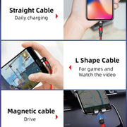 1m 2A Output USB to 8 Pin Nylon Braided Rotate Magnetic Charging Cable(Red)