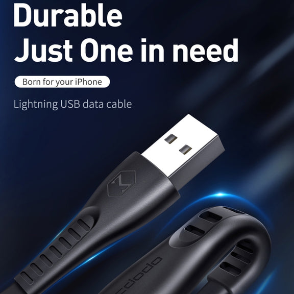 Mcdodo CA-6360 Flying Fish Series 8 Pin to USB LED Cable, Length: 1.2m(White)