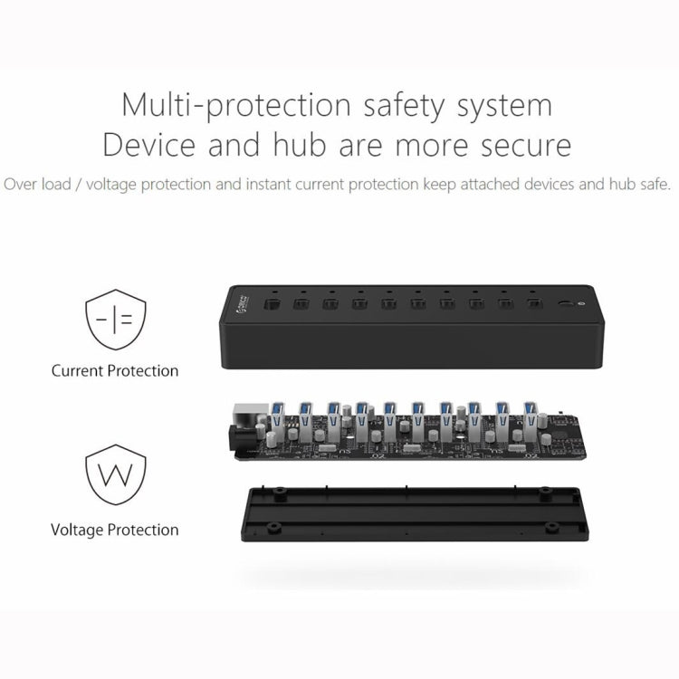 ORICO P10-U3-V1 10 USB 3.0 Ports HUB, Specification: US Plug