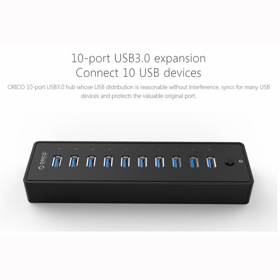 ORICO P10-U3-V1 10 USB 3.0 Ports HUB, Specification: US Plug