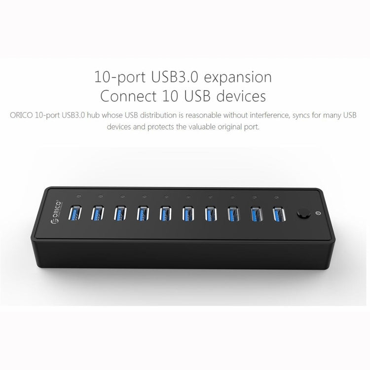 ORICO P10-U3-V1 10 USB 3.0 Ports HUB, Specification: US Plug