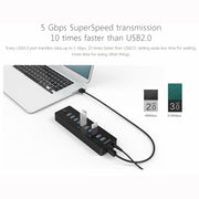 ORICO P10-U3-V1 10 USB 3.0 Ports HUB, Specification: US Plug