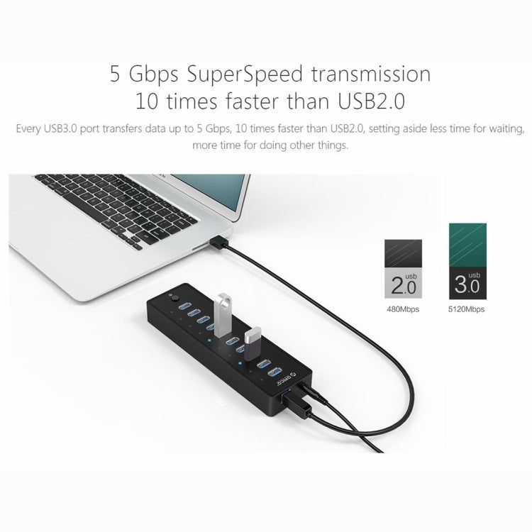 ORICO P10-U3-V1 10 USB 3.0 Ports HUB, Specification: US Plug