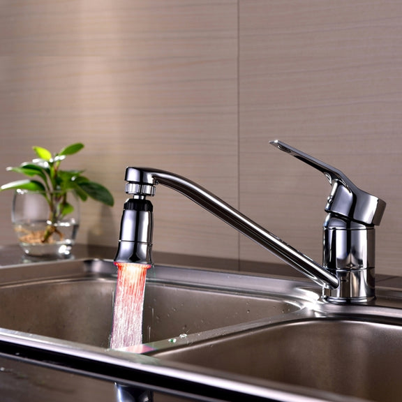 SDF2-B5 1 LED Temperature Sensor RGB LED Faucet Light Water Glow Shower, Size: 78 x 30mm, Interface: 22mm (Silver)