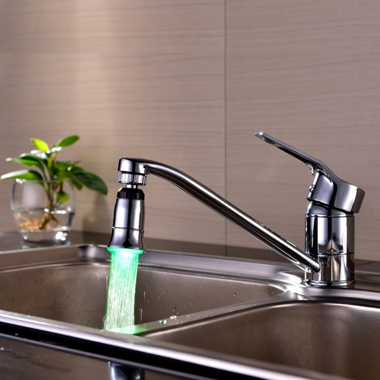 SDF2-B5 1 LED Temperature Sensor RGB LED Faucet Light Water Glow Shower, Size: 78 x 30mm, Interface: 22mm (Silver)