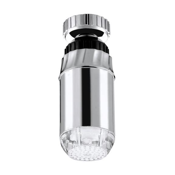 SDF-B2 1 LED ABS Temperature Sensor RGB LED Faucet Light Water Glow Shower, Size: 78 x 28mm, Interface: 22mm (Silver)