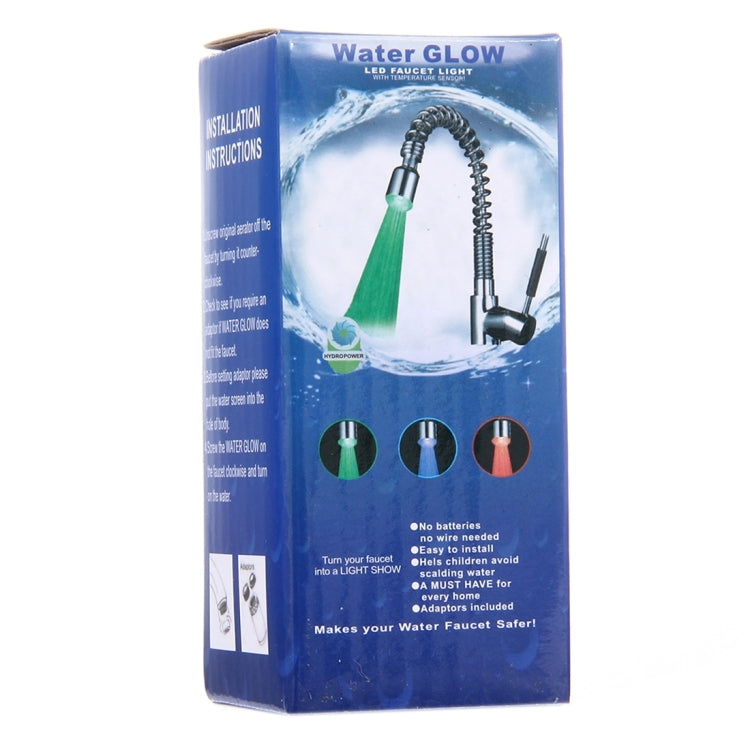SDF-B5 1 LED ABS Temperature Sensor RGB LED Faucet Light Water Glow Shower, Size: 75 x 37mm, Interface: 22mm (Silver)