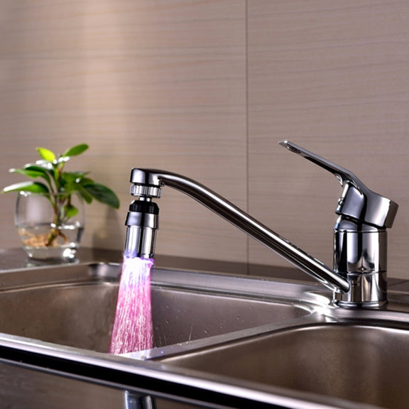 SDF-B6 1 LED ABS Temperature Sensor 3-color LED Faucet Light Water Glow Shower, Size: 58 x 24mm, Interface: 22mm (Silver)