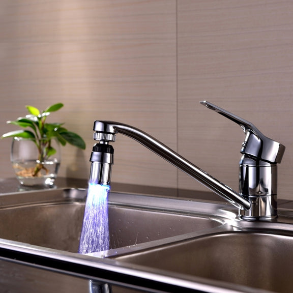 SDF-B6 1 LED ABS Temperature Sensor 3-color LED Faucet Light Water Glow Shower, Size: 58 x 24mm, Interface: 22mm (Silver)