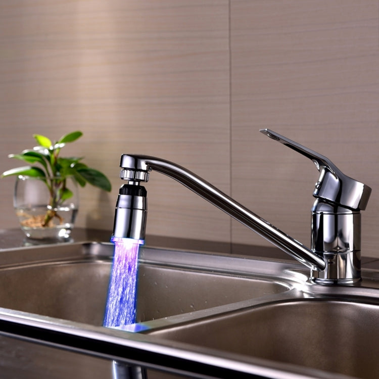 SDF-B9 1 LED ABS Temperature Sensor 3-color LED Faucet Light Water Glow Shower, Size: 58 x 28mm, Interface: 22mm (Silver)