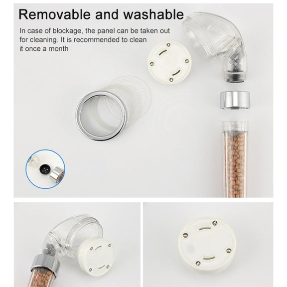 SDS-A23 15 LEDs ABS Temperature Sensor Negative Ions RGB LED Shower Head, Size: 23 x 6.5 x 5.8cm, Interface:  20mm
