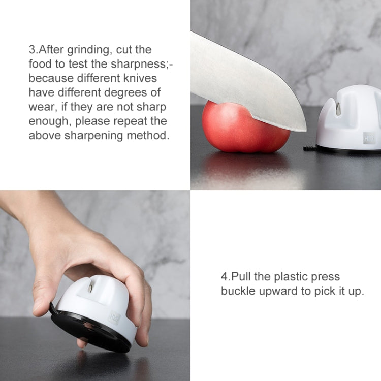 Original Xiaomi Youpin Huohou Kitchen Mini Double Wheel Knife Sharpener (White)