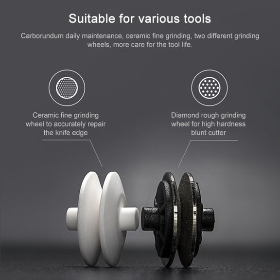 Original Xiaomi Youpin Huohou Kitchen Mini Double Wheel Knife Sharpener (White)