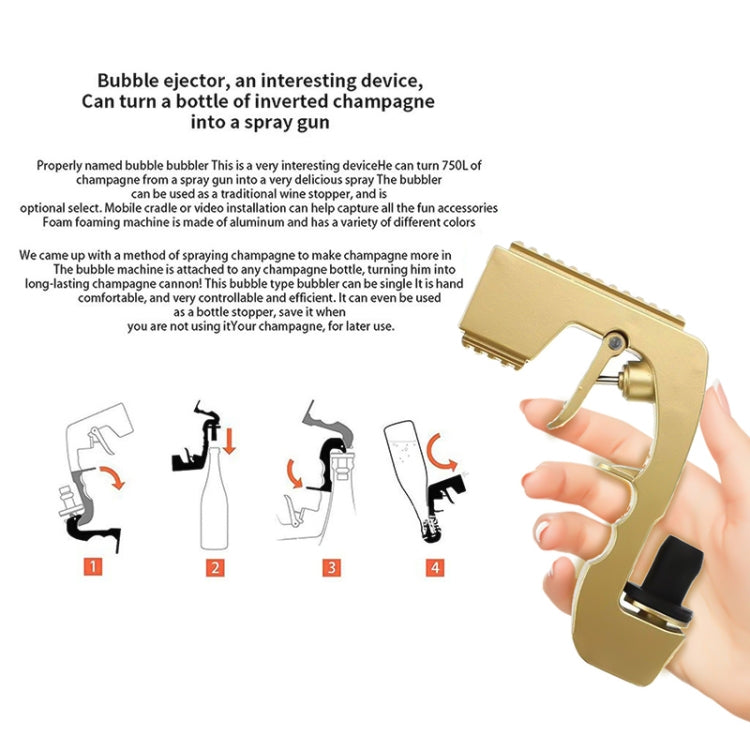 Plastic Wrapped Metal Bubbly Blaster Champagne Bottle Squirt Gun Bar Tool(Black)