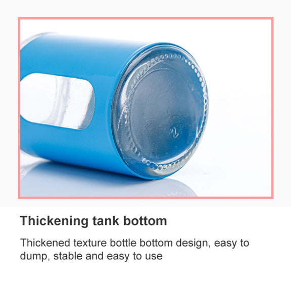 Stainless Steel Lid Glass Seasoning Jar Kitchen Supplies (Blue)