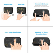 H18 2.4GHz Mini Wireless Air Mouse QWERTY Keyboard with Touchpad / Vibration for PC, TV(Black)