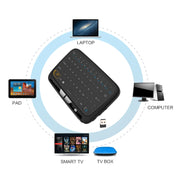 H18 2.4GHz Mini Wireless Air Mouse QWERTY Keyboard with Touchpad / Vibration for PC, TV(Black)