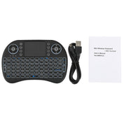 2.4GHz Mini i8 Wireless QWERTY Keyboard with Colorful Backlight & Touchpad & Multimedia Control for PC, Android TV BOX, X-BOX Player, Smartphones(Black)