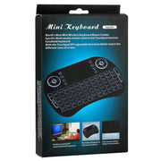 2.4GHz Mini i8 Wireless QWERTY Keyboard with Colorful Backlight & Touchpad & Multimedia Control for PC, Android TV BOX, X-BOX Player, Smartphones(Black)
