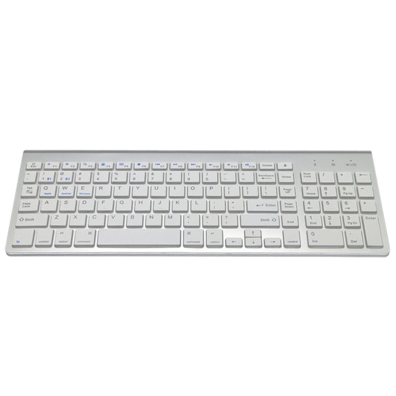K368 Dual Mode Dual Channel 102 Keys Wireless Bluetooth Keyboard for Laptop, Notebook, Tablet and Smartphones, Support Android / iOS / Windows or An Updated Version(Silver)