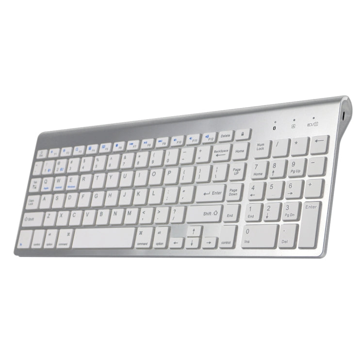 K368 Dual Mode Dual Channel 102 Keys Wireless Bluetooth Keyboard for Laptop, Notebook, Tablet and Smartphones, Support Android / iOS / Windows or An Updated Version(Silver)