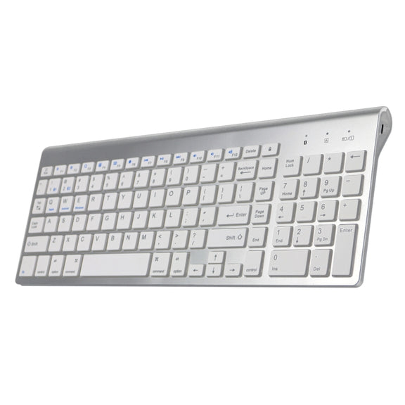 K368 Dual Mode Dual Channel 102 Keys Wireless Bluetooth Keyboard for Laptop, Notebook, Tablet and Smartphones, Support Android / iOS / Windows or An Updated Version(Silver)