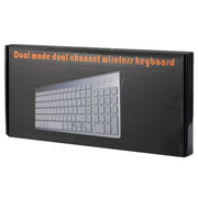 K368 Dual Mode Dual Channel 102 Keys Wireless Bluetooth Keyboard for Laptop, Notebook, Tablet and Smartphones, Support Android / iOS / Windows or An Updated Version(Silver)