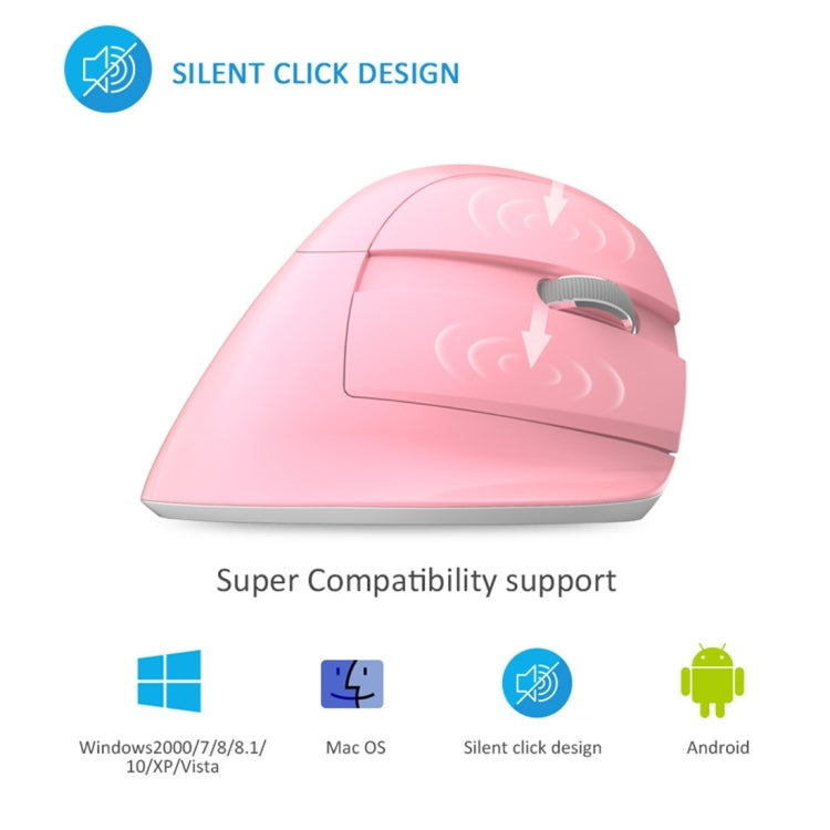 DELUX M618 Mini 2.4G Wireless 2400DPI USB Rechargeable Ergonomic Vertical Mouse (Black)