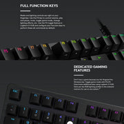 Logitech G512 RGB L-axis Mechanical Wired Gaming Keyboard, Length: 1.8m (Black)