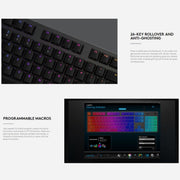 Logitech G512 RGB L-axis Mechanical Wired Gaming Keyboard, Length: 1.8m (Black)
