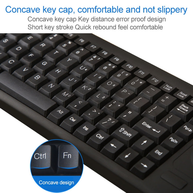 DS-8800 PS / 2 Interface Prevent Water Splashing Laser Engraving Character One-piece Wired Touchpad Keyboard, Length: 1.5m