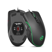 HXSJ A867 USB 6400DPI Four-speed Adjustable RGB Illuminate Wired E-sport Gaming Mouse, Length: 1.5m