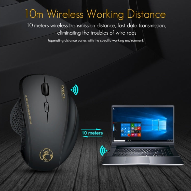iMICE G6 Wireless Mouse 2.4G Office Mouse 6-button Gaming Mouse(Grey)