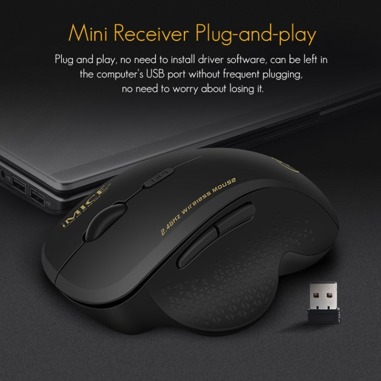 iMICE G6 Wireless Mouse 2.4G Office Mouse 6-button Gaming Mouse(Grey)