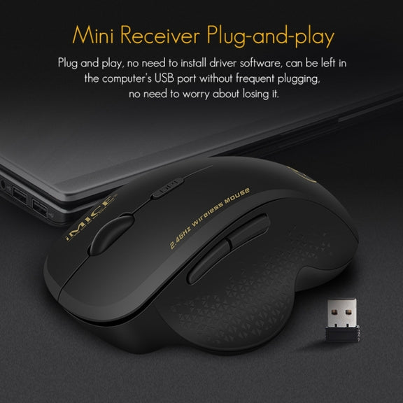 iMICE G6 Wireless Mouse 2.4G Office Mouse 6-button Gaming Mouse(Grey)