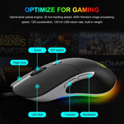 iMICE X6 Wired Mouse  6-button Colorful RGB Gaming Mouse(Black)