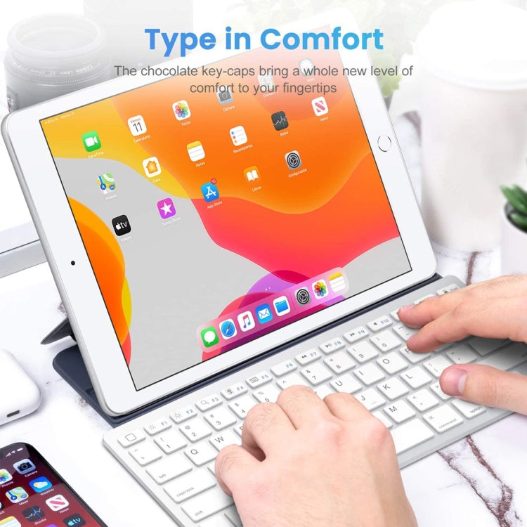 WB-8022 Ultra-thin Wireless Bluetooth Keyboard, Arabic Keys(Silver)
