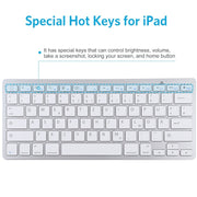 WB-8022 Ultra-thin Wireless Bluetooth Keyboard, German Keys(Silver)