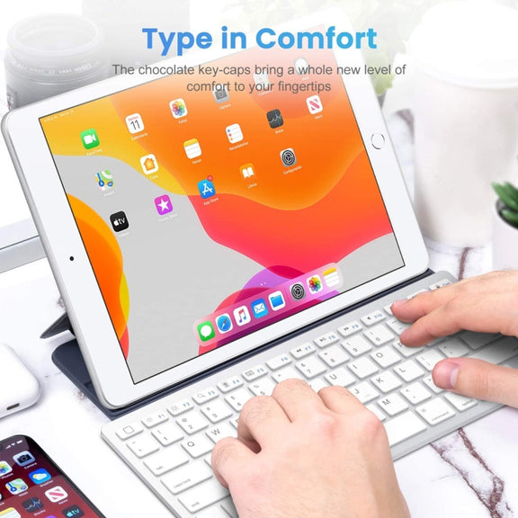 WB-8022 Ultra-thin Wireless Bluetooth Keyboard, Portuguese Keys(Silver)