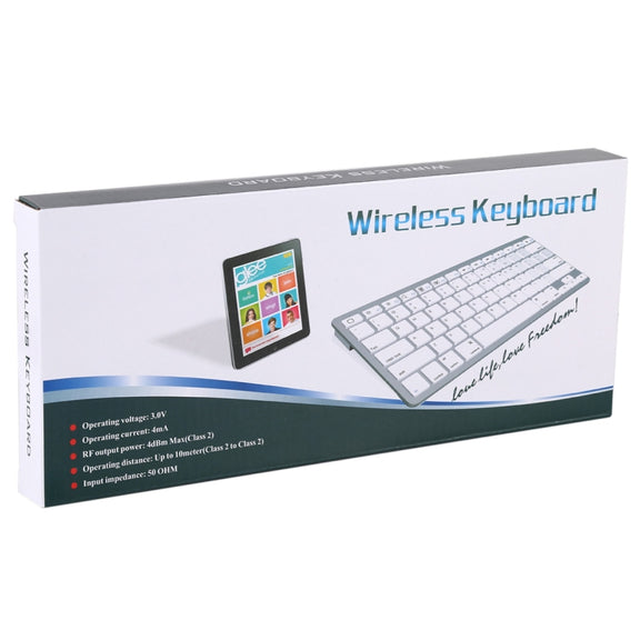 WB-8022 Ultra-thin Wireless Bluetooth Keyboard, Portuguese Keys(Silver)